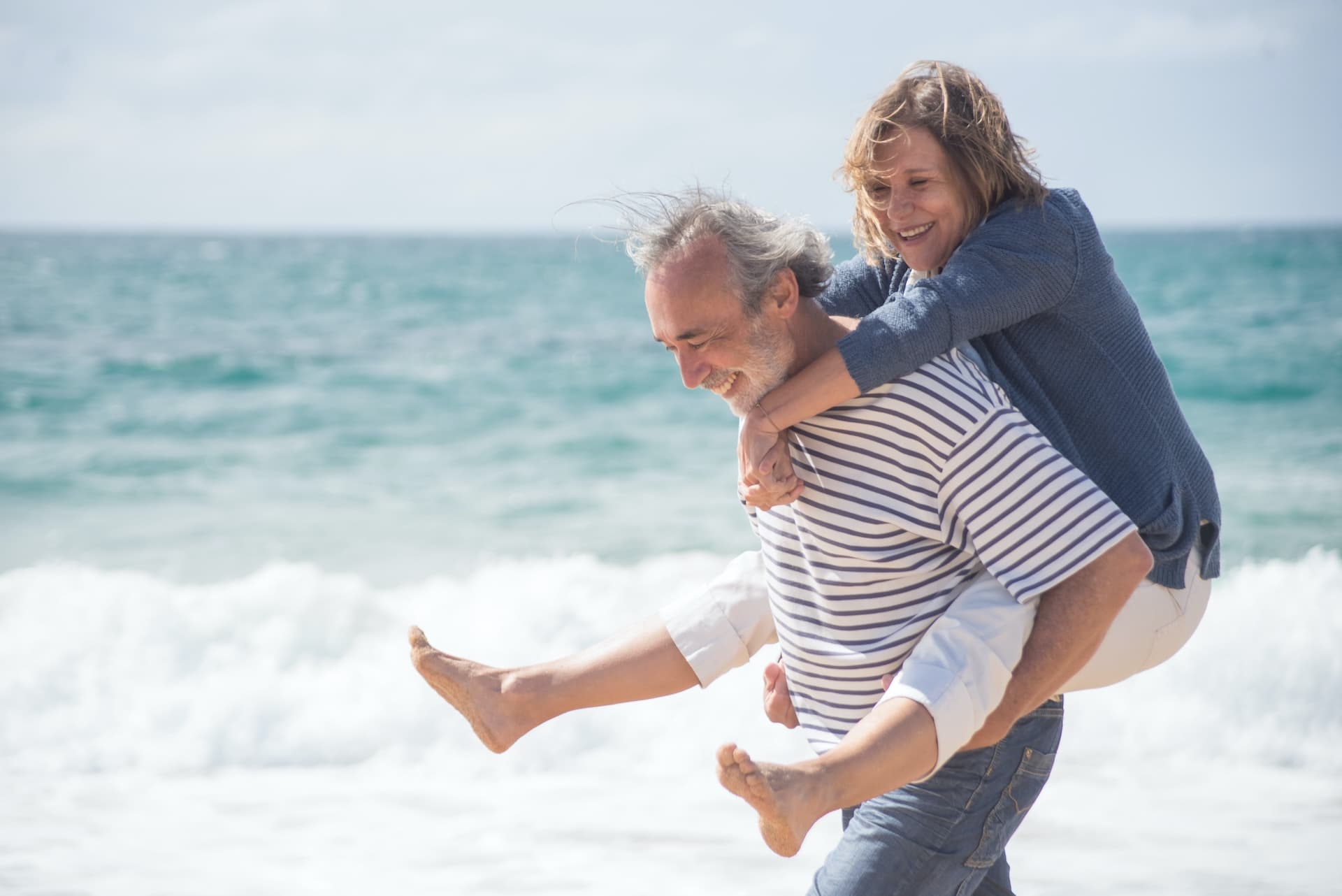 Happy couple at the beach